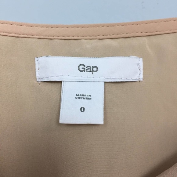 Gap Sleeveless Drape Neck Elastic Waist Ruffle Satin Dress Women’s Size 0 Beige - Picture 3 of 12